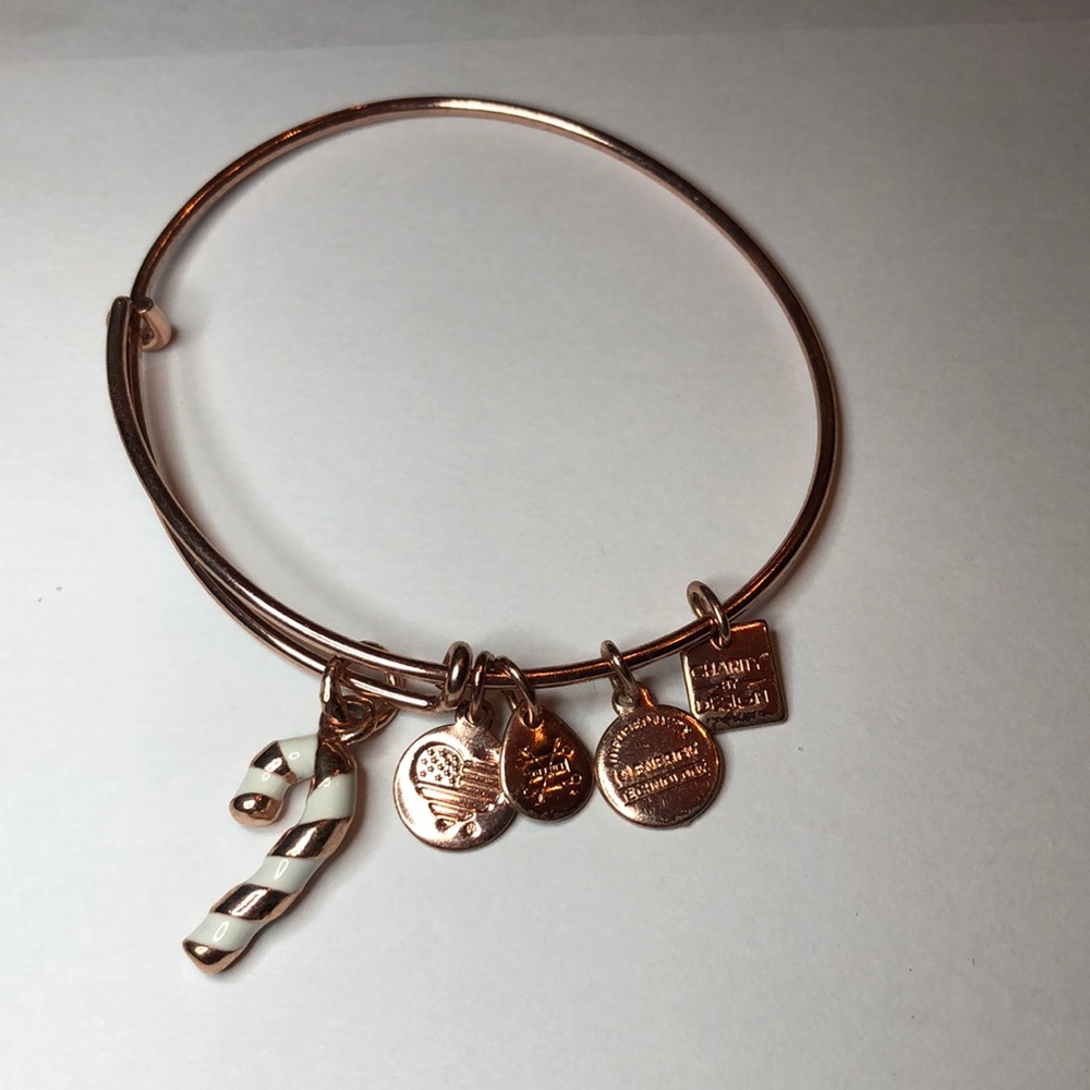 Copper & white candy cane bracelet